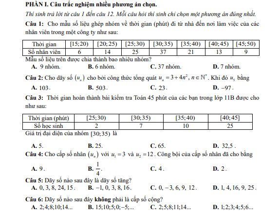 Đề giữa kì 1 Toán 11 năm 2024 2025 trường THPT Trường Chinh Kon Tum