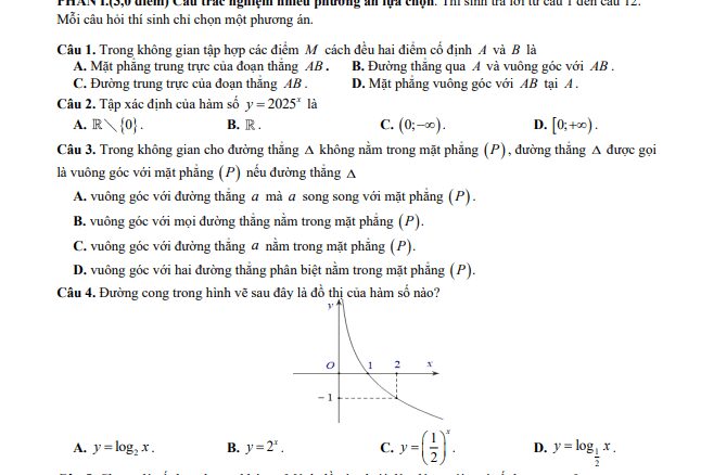 Đề giữa học kì 2 Toán 11 năm 2024 2025 trường THPT Lê Lợi Kon Tum